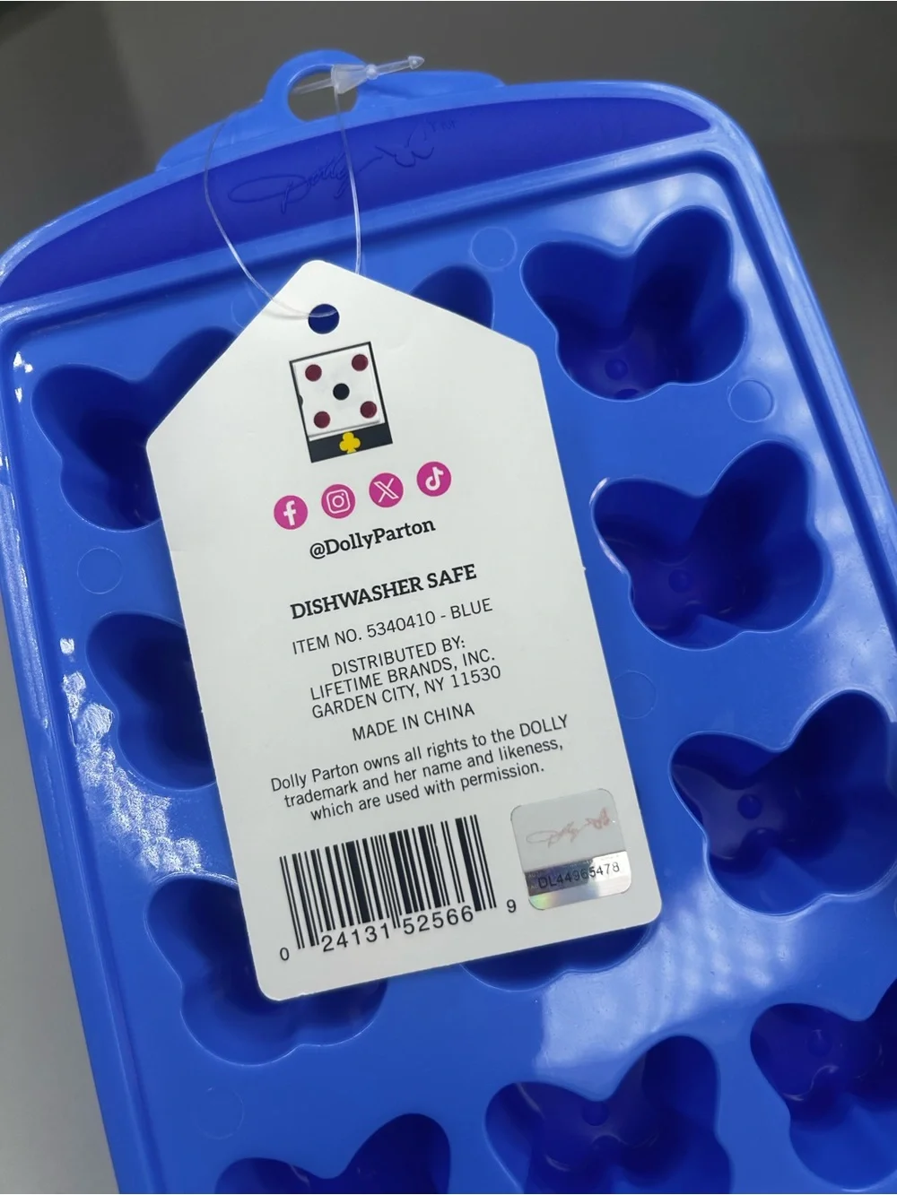 NWT Dolly Parton Blue Butterfly ice Mold Tray